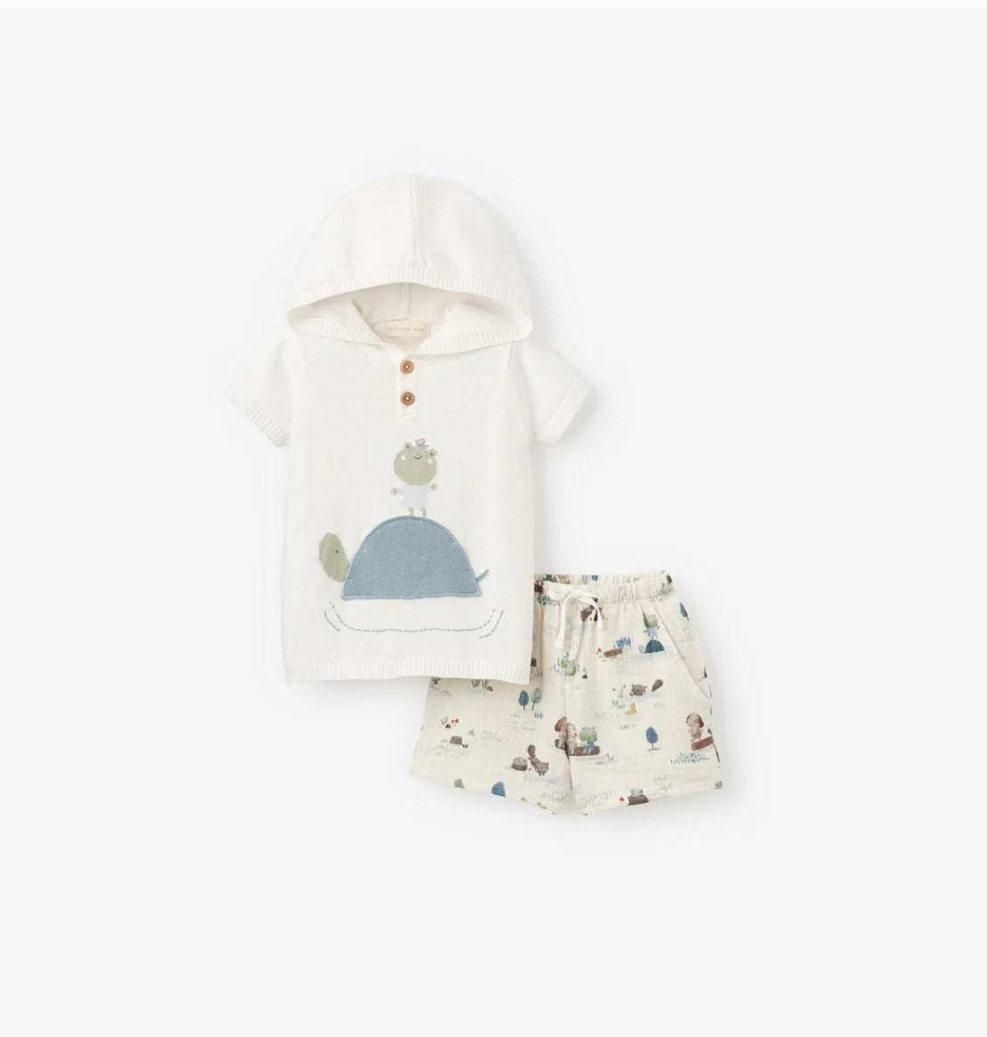 Pond Friends Knitted Hood Pullover & Shorts