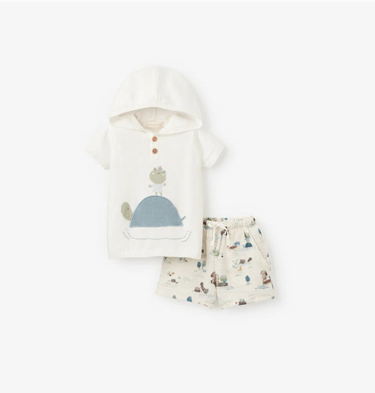 Pond Friends Knitted Hood Pullover & Shorts