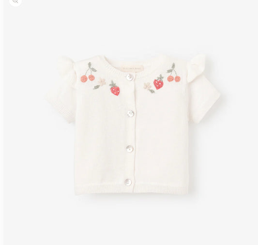 Strawberry Embroidered Cardigan