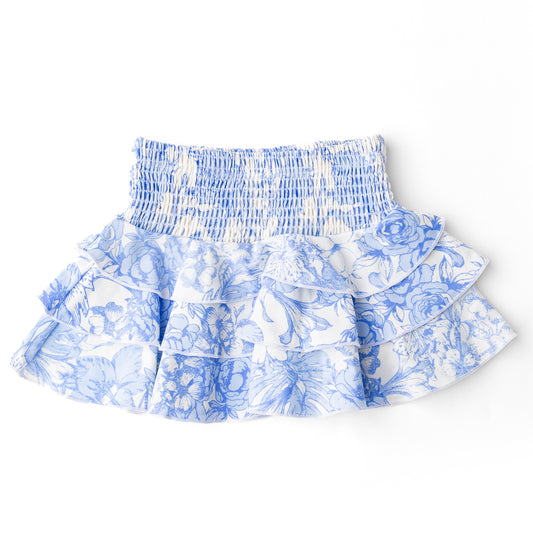 Tropical Blues Smocked Skirt
